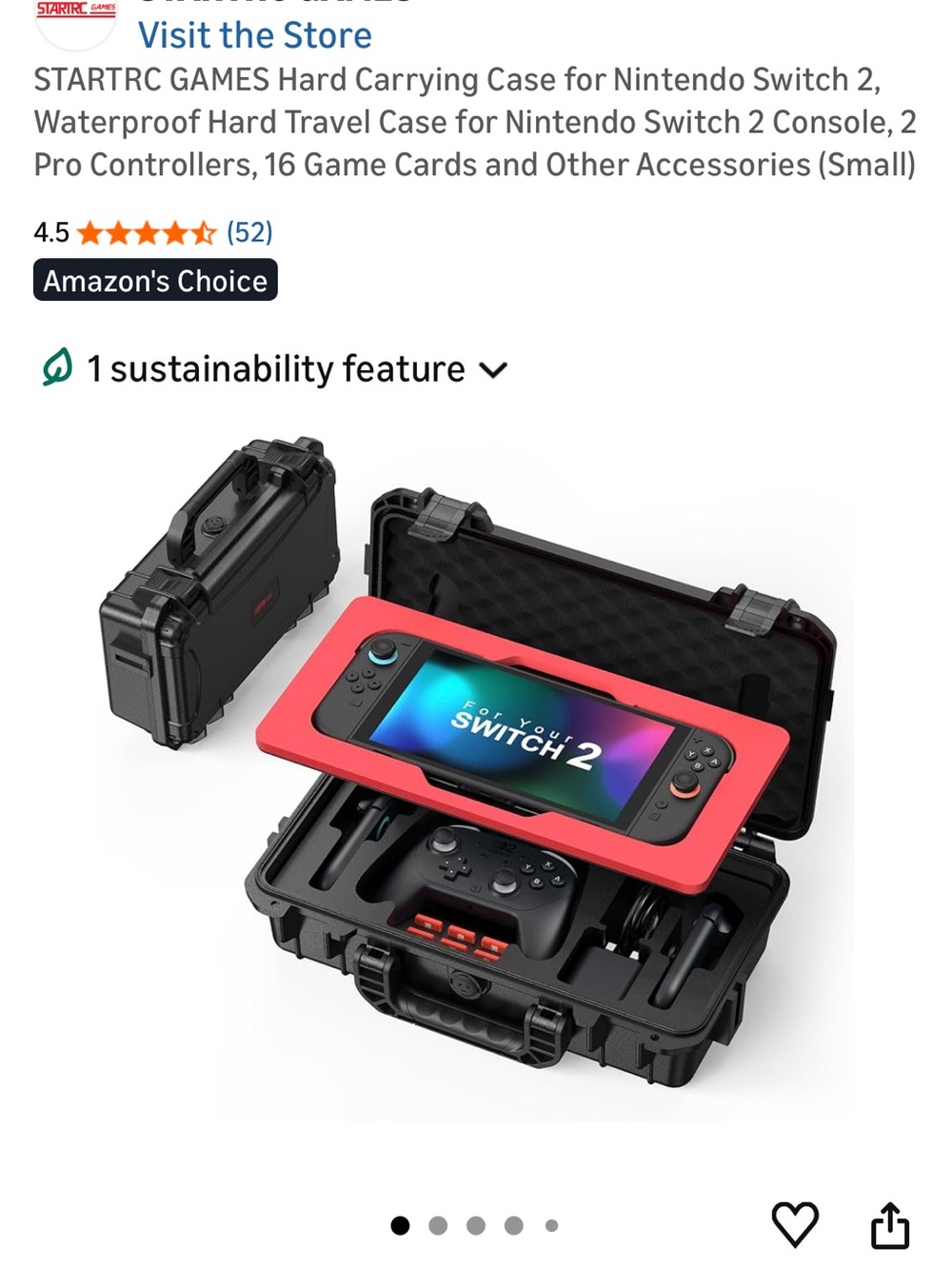 Hard Protective Travel Case for Gaming Console - red and black